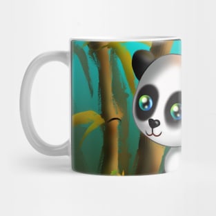 Adorably cute cartoon panda in a bamboo forest Mug